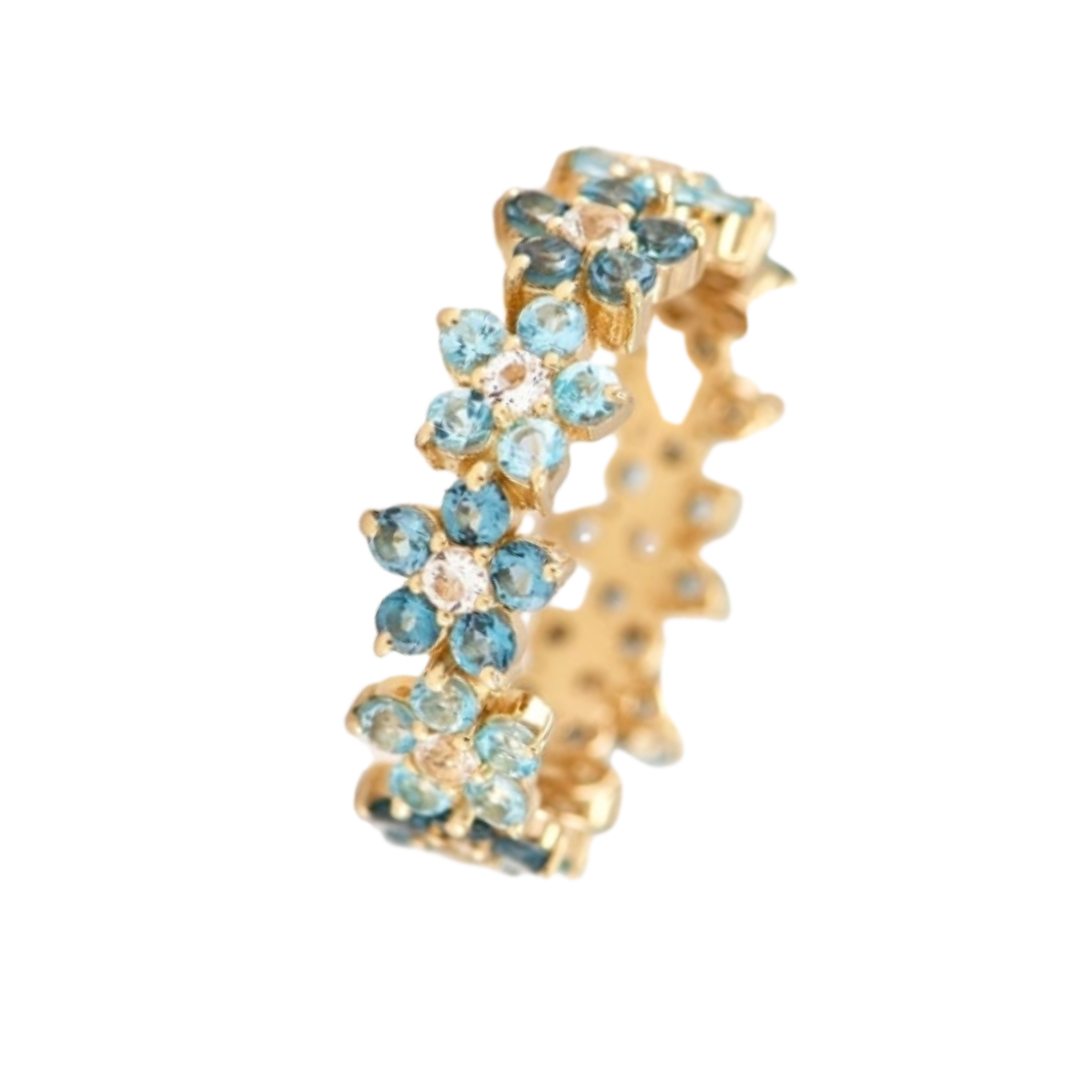 Anel Blue Flower