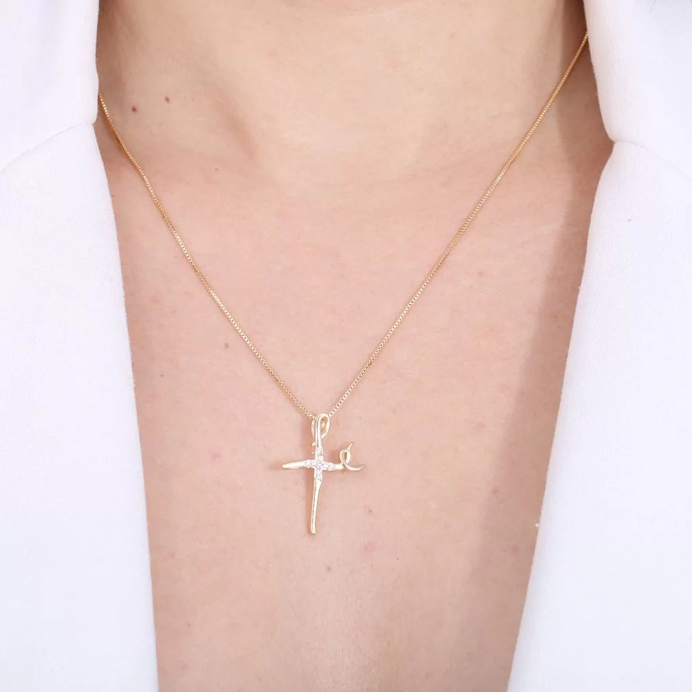 Colar Fé - Folheado 18K e Cravejado com Zircônia