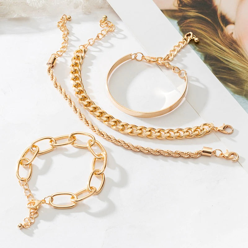 Kit Pulseiras Sophy Gold
